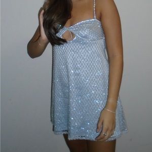 Silver For Love & Lemons mini dress